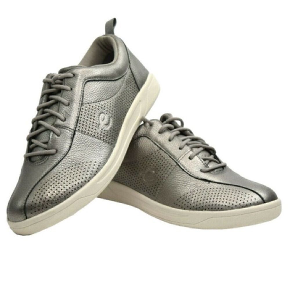Easy‎ Spirit Freney Dk Grey Metallic Leather Shoes B16B